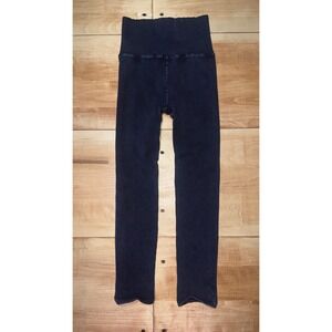 Free People Movement Navy Blue Acid Wash Ribbed High Rise Leggings M/L